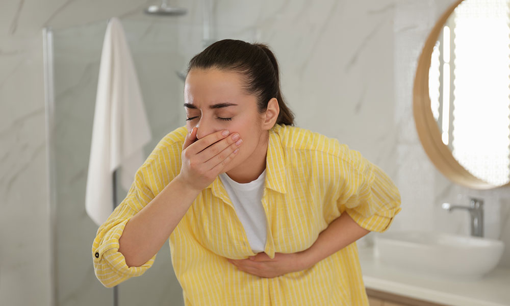 nausea and vomiting, diarrhea, stomach pains,